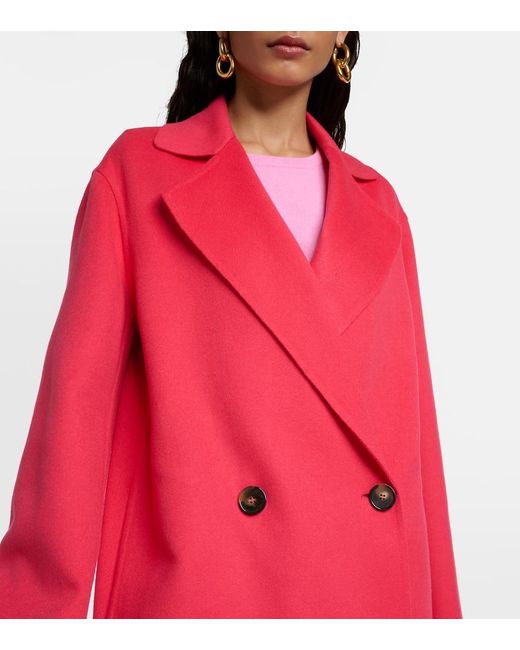 Abrigo cruzado de lana Stella McCartney de color Pink