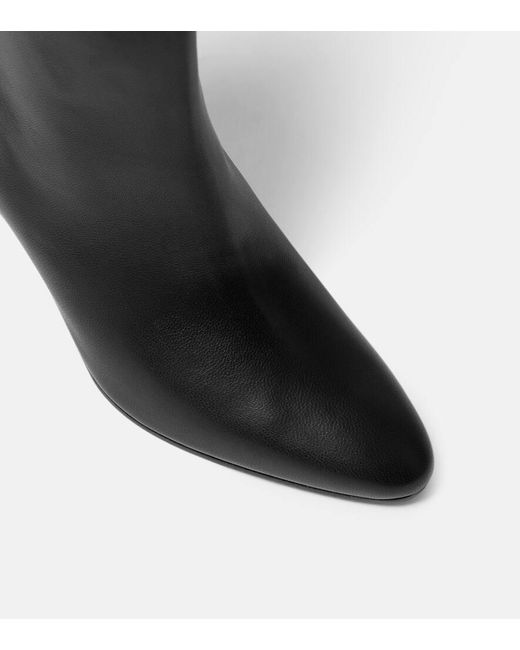 Manolo Blahnik Black Calasso Leather Ankle Boots