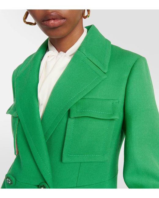 Etro Green Mantel aus Schurwolle