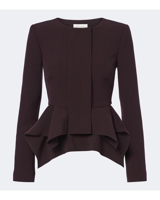 Roland Mouret Purple Peplum Crepe Jacket