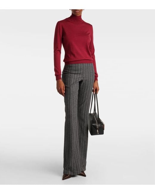 Carolina Herrera Red Turtleneck Virgin Wool And Silk Sweater