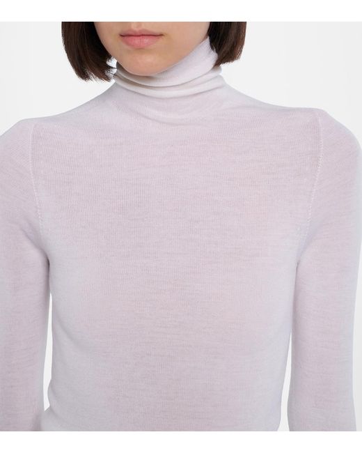 Dorothee Schumacher White Virgin Wool Turtleneck Sweater