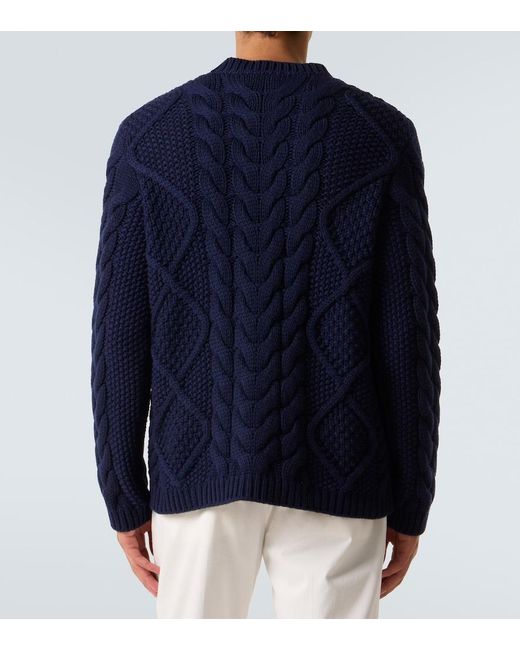 Gabriela Hearst Blue Cable-Knit Cashmere Sweater for men