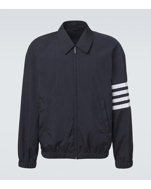 Thom Browne Blue 4-Bar Ripstop Blouson Jacket for men