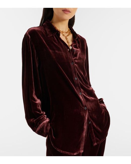 Asceno Black London Velvet Shirt