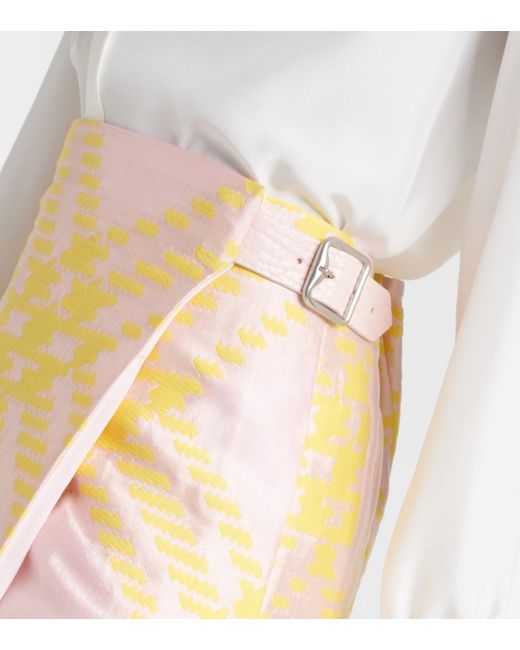 Burberry Yellow Checked Miniskirt