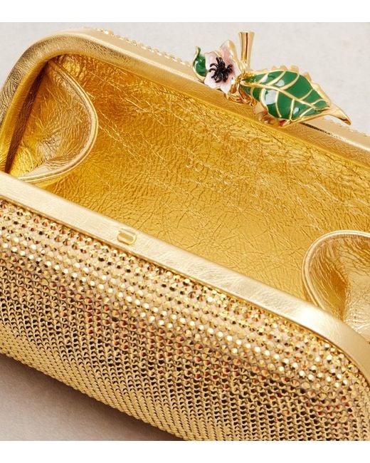 Bottega Veneta Metallic Knot Embellished Leather Clutch