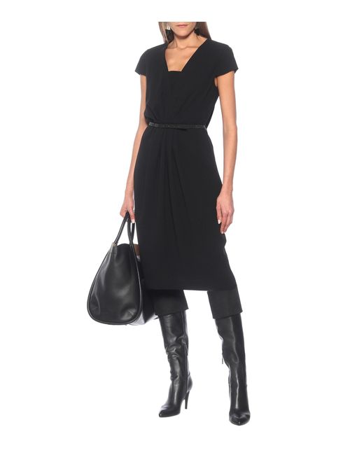 Max Mara Bonnet Knee-high Leather Boots in Black | Lyst