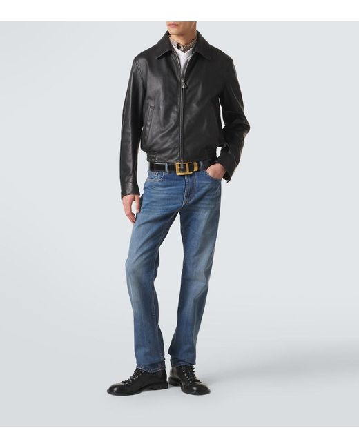 Versace Blouson Aus Leder in Black für Herren