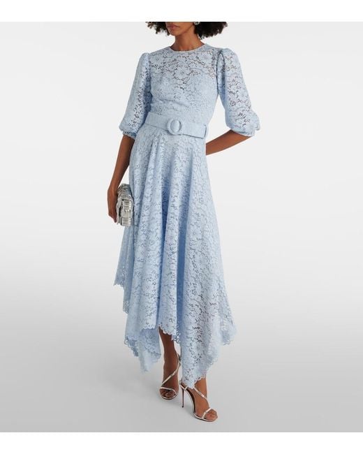 lace asymmetric cocktail dress Light Blue main image 0
