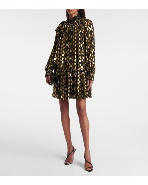 Ulla Johnson Black Loretta Silk-Blend Fil Coupe Minidress