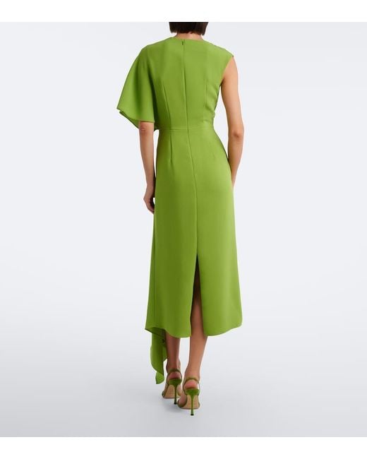 Roksanda Green Elva Asymmetric Crepe Midi Dress