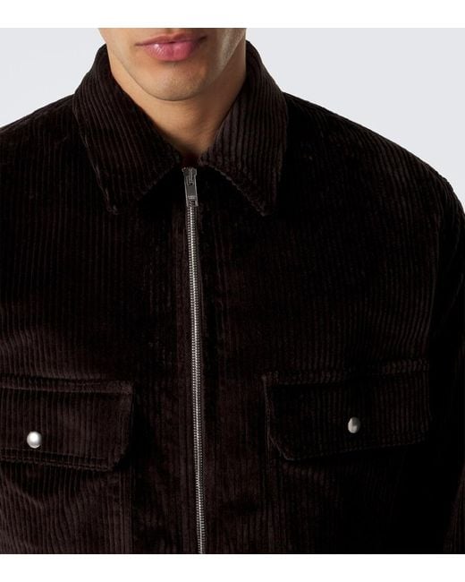 Bottega Veneta Black Cotton Corduroy Overshirt for men