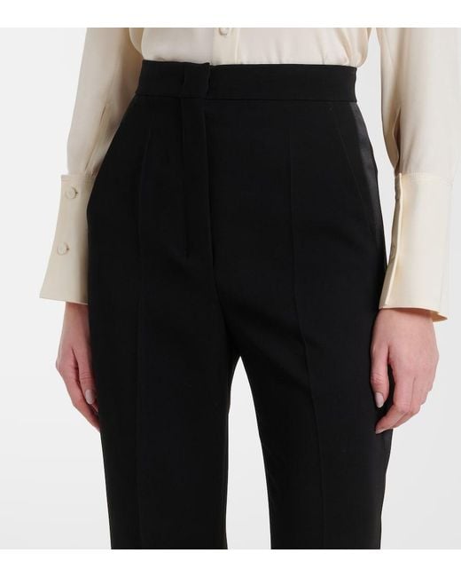 Max Mara Blue Ecrine Cady Flared Pants