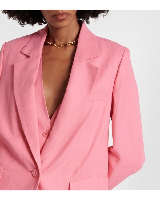Dorothee Schumacher Pink Colorful Lightness Cotton And Linen Blazer