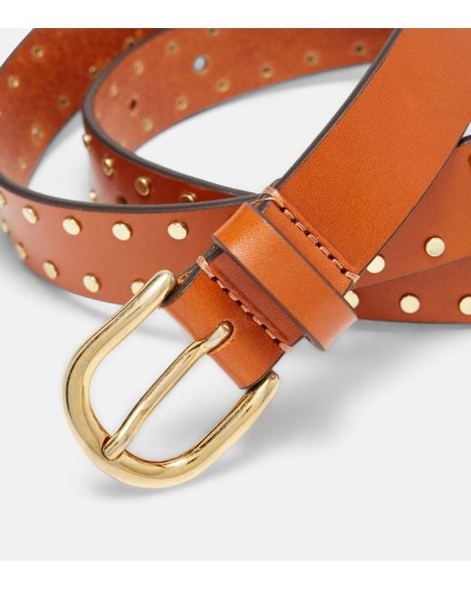 Isabel Marant Brown Zap Studded Leather Belt