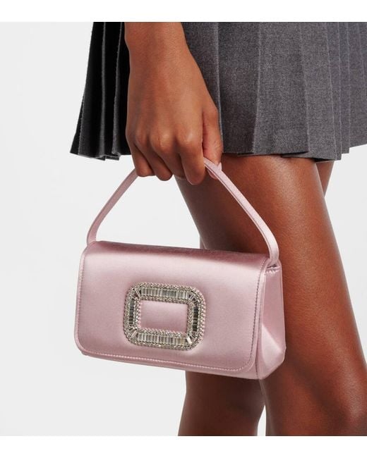 Sac Vanity Pilgrim Micro En Satin Roger Vivier en coloris Pink