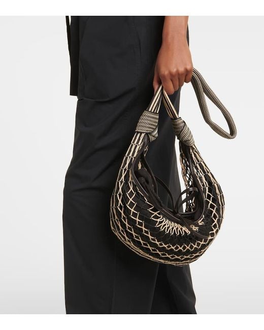 Lemaire Black X Filt Schultertasche Crossiant Aus Mesh