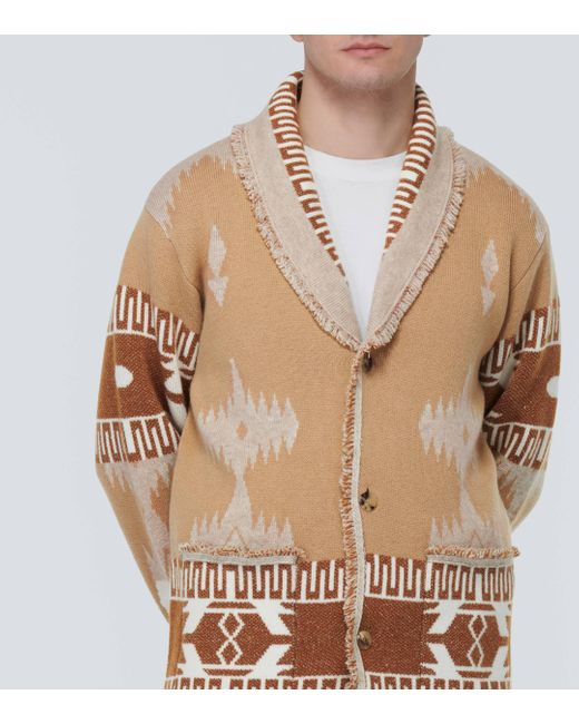 Alanui Brown Icon Cashmere And Cotton Cardigan for men
