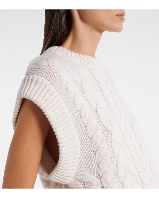 Lisa Yang White Hayley Cashmere Vest