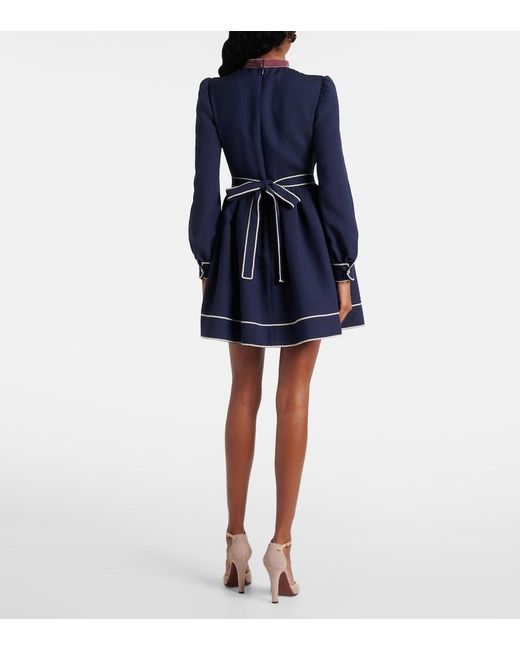 Valentino Blue Crepe Couture Bow-Detail Minidress