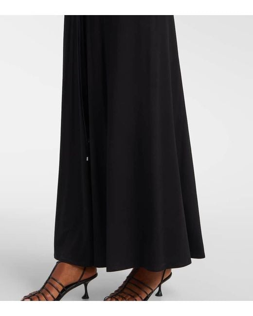 Max Mara Black Doppia Gathered Maxi Dress