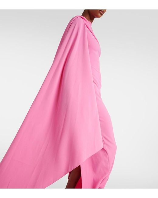Solace London Pink Lydia Draped Gown