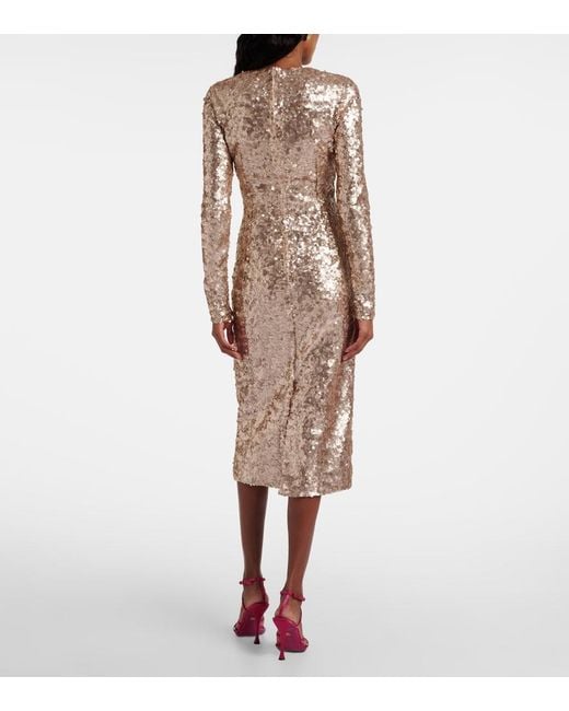 Dolce & Gabbana Natural Sequined Cocktail Dress