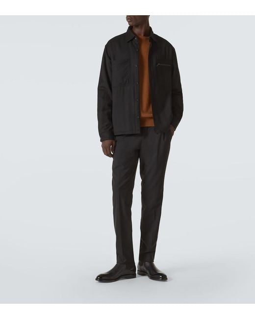 Zegna Black Leather Chelsea Boots for men