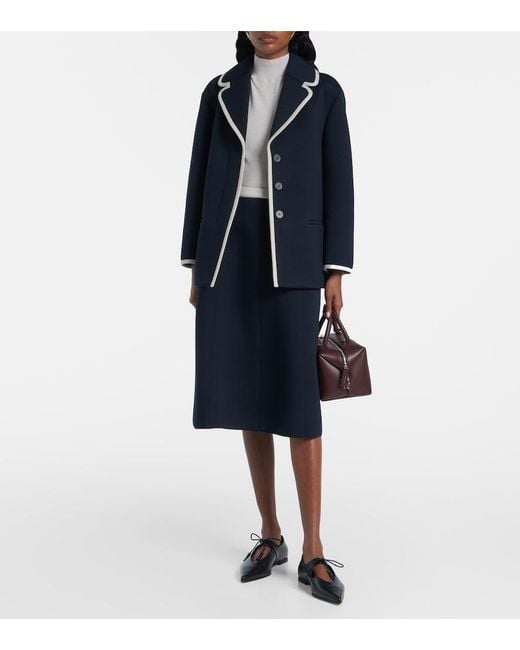 Max Mara Blue Single-Breasted Jersey Blazer