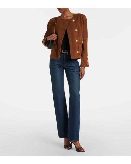 Saint Laurent Brown Babylone Cassandre Grosgrain Mules