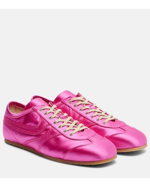 Dries Van Noten Pink Satin Sneakers