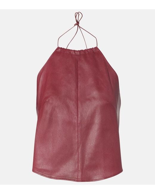 Top Rosie En Cuir Stouls en coloris Red