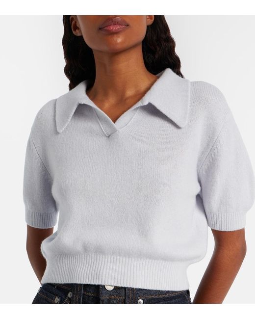 Khaite White Leni Wool And Cashmere Top