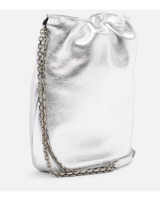 Roger Vivier Pilgrim Nano Metallic Leather Bucket Bag