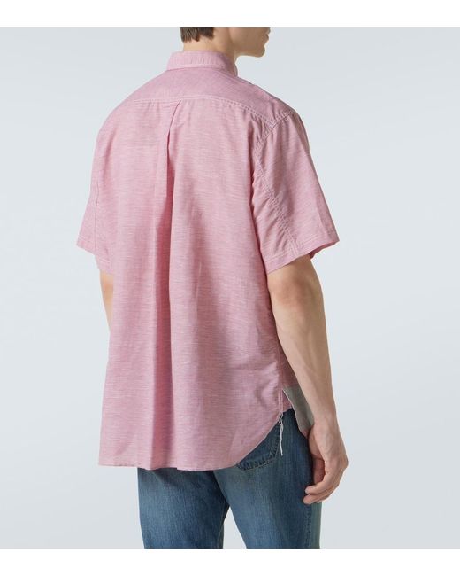 Camisa Bowling Algodon Y Lino Patchwork Junya Watanabe de hombre de color Pink