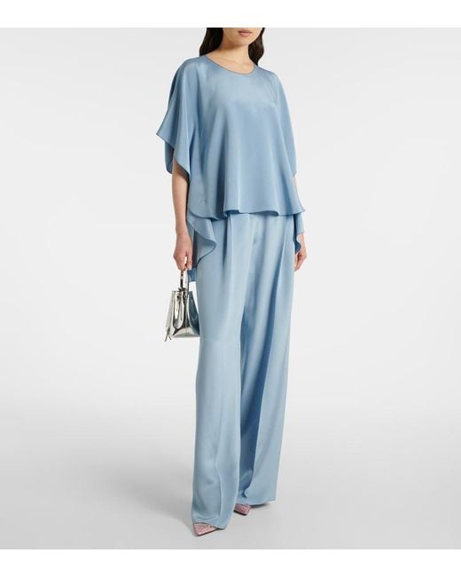 Max Mara Blue Light Flowy Blouse