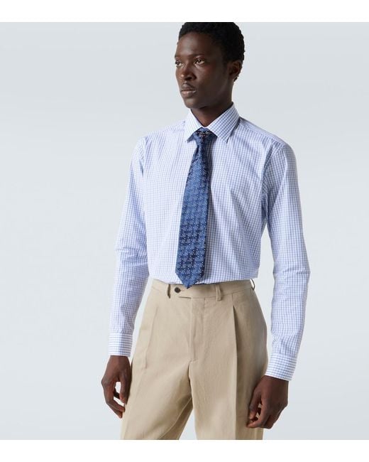 Charvet Blue Silk Jacquard Tie for men