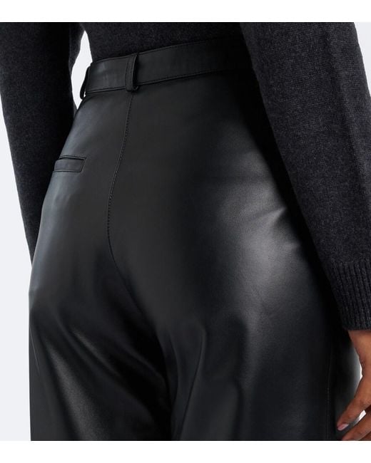 Loulou de Saison Gray Cobe Leather Straight Pants