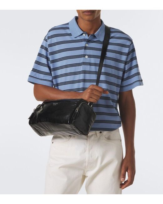 Prada Black Leather Shoulder Bag for men