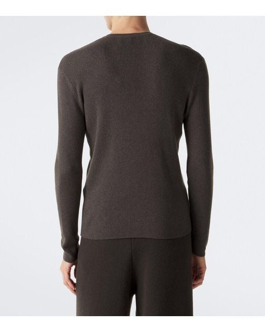 Lisa Yang Gray Falk Cotton And Cashmere Henley Shirt for men