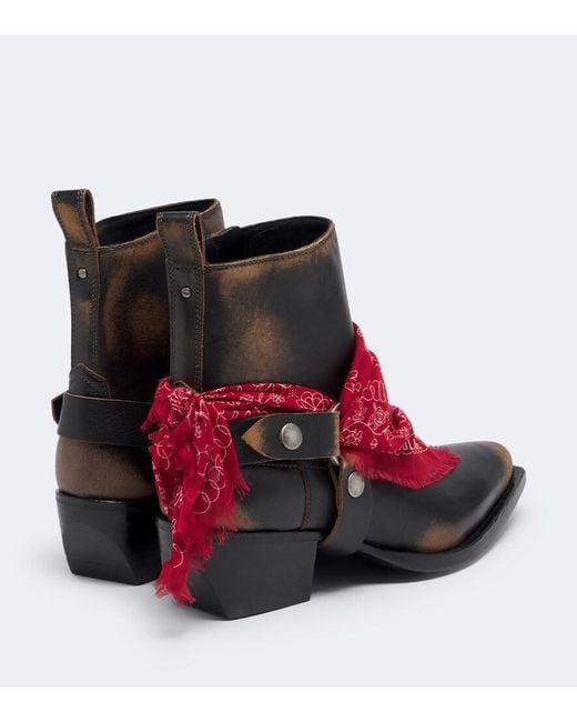 Golden Goose Deluxe Brand Red Debbie Leather Cowboy Boots