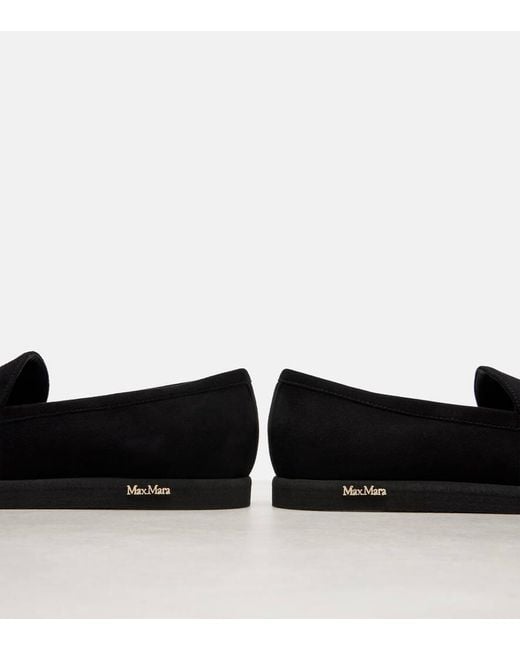 Max Mara Black Softmoc Suede Moccasins