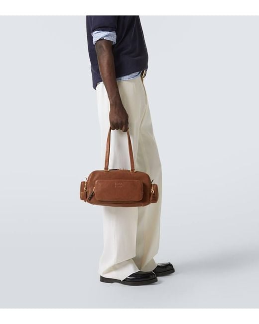 Miu Miu Tote Pocket Aus Leder in Brown für Herren