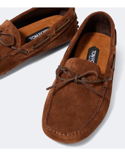 Tom Ford Brown Rod Suede Driving Shoes for men