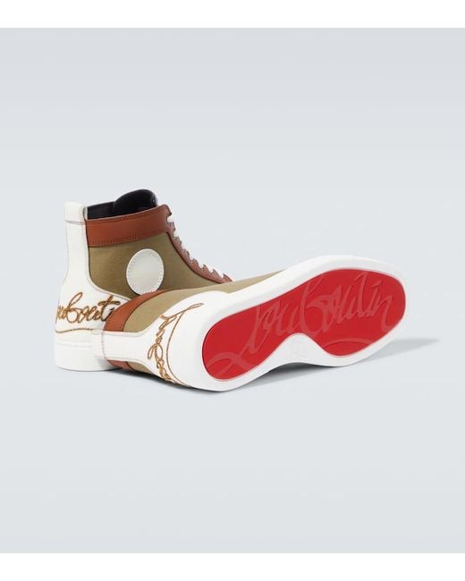 Zapatillas Fun Louis Con Piel Christian Louboutin de hombre de color Brown