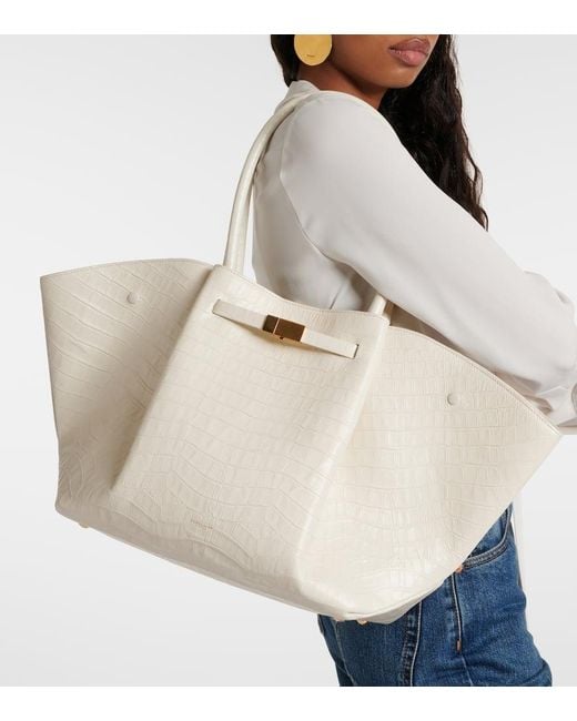 DeMellier London White New-York Croc-Effect Leather Tote Bag