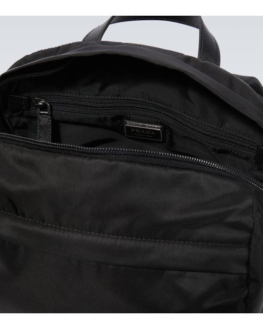 Prada Black Re-nylon Logo Backpack for men