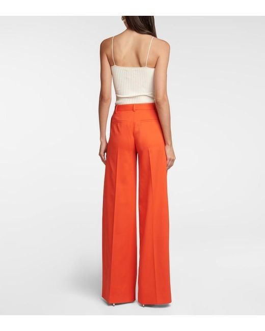 Altuzarra Orange Dale High-Rise Wool Pants