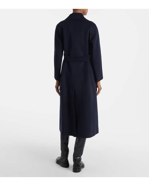 Max Mara Blue Mantel Aus Schurwolle